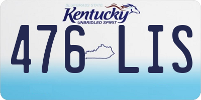 KY license plate 476LIS