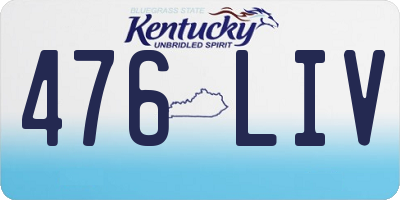 KY license plate 476LIV