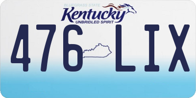 KY license plate 476LIX
