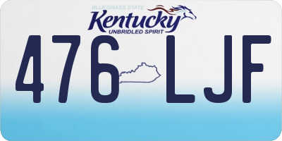 KY license plate 476LJF