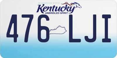 KY license plate 476LJI