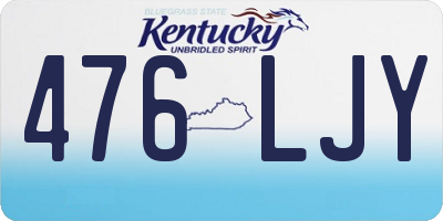KY license plate 476LJY