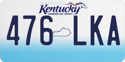 KY license plate 476LKA