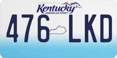 KY license plate 476LKD