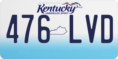 KY license plate 476LVD