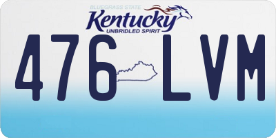 KY license plate 476LVM