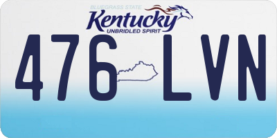 KY license plate 476LVN