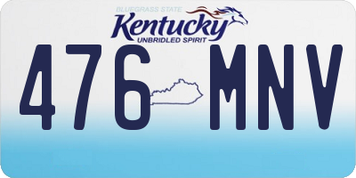 KY license plate 476MNV