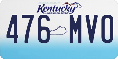 KY license plate 476MVO