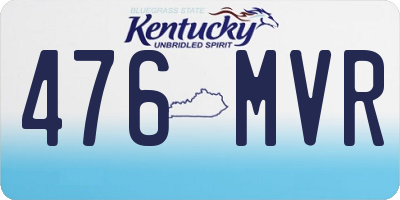 KY license plate 476MVR