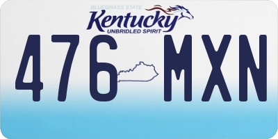 KY license plate 476MXN