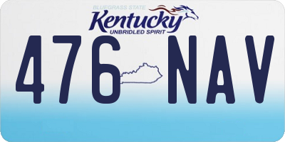 KY license plate 476NAV