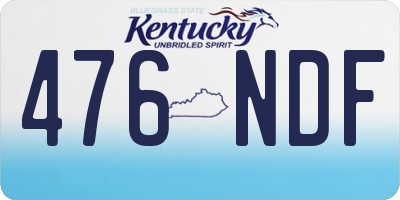 KY license plate 476NDF