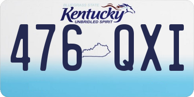 KY license plate 476QXI