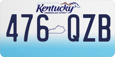 KY license plate 476QZB
