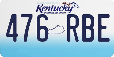 KY license plate 476RBE