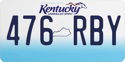 KY license plate 476RBY