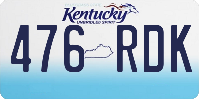 KY license plate 476RDK