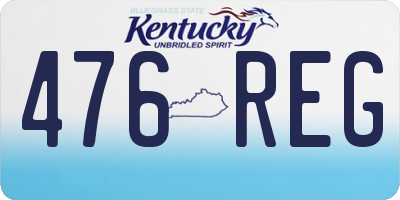 KY license plate 476REG