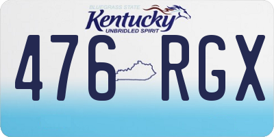 KY license plate 476RGX