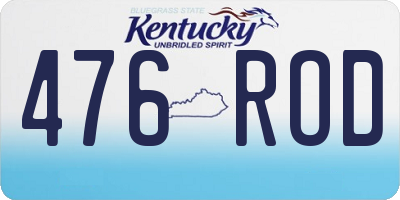 KY license plate 476ROD