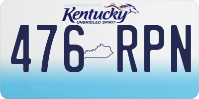 KY license plate 476RPN