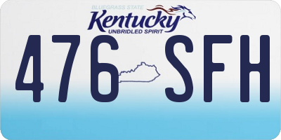 KY license plate 476SFH
