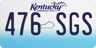 KY license plate 476SGS
