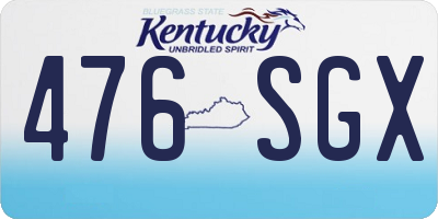 KY license plate 476SGX