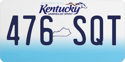 KY license plate 476SQT