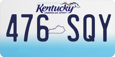 KY license plate 476SQY
