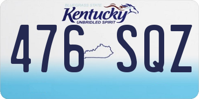 KY license plate 476SQZ
