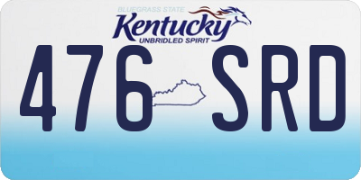 KY license plate 476SRD