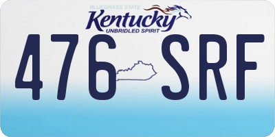 KY license plate 476SRF