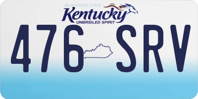 KY license plate 476SRV