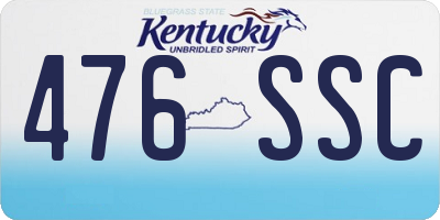 KY license plate 476SSC