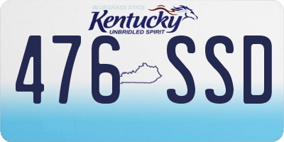 KY license plate 476SSD