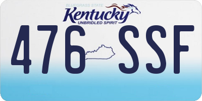 KY license plate 476SSF