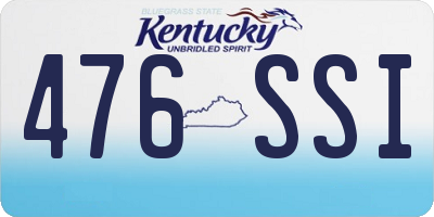 KY license plate 476SSI