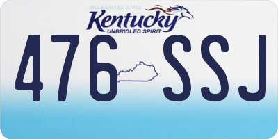 KY license plate 476SSJ