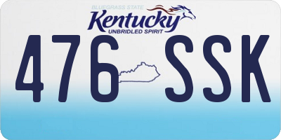 KY license plate 476SSK