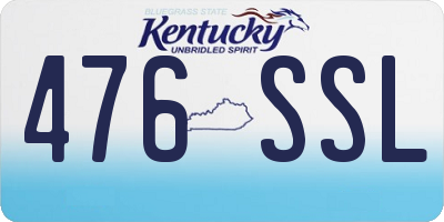 KY license plate 476SSL