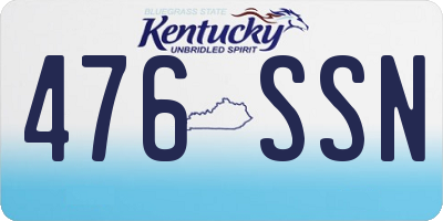 KY license plate 476SSN