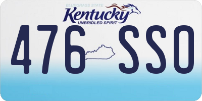 KY license plate 476SSO
