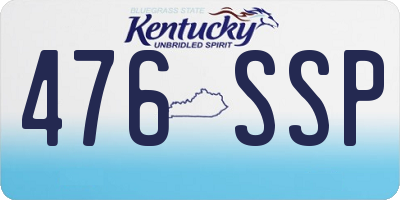 KY license plate 476SSP