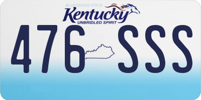 KY license plate 476SSS