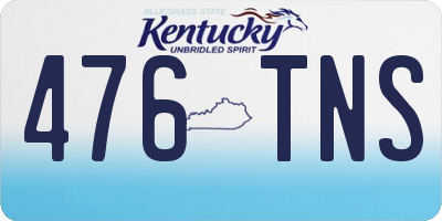 KY license plate 476TNS