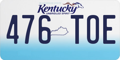 KY license plate 476TOE