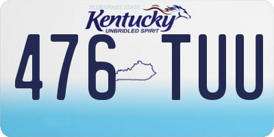 KY license plate 476TUU