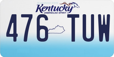KY license plate 476TUW